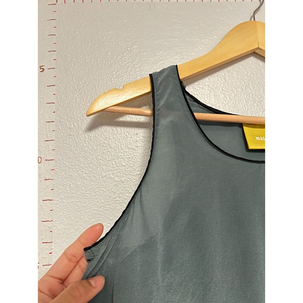 Anthropologie Maeve 100% Silk Colorblock High Low Tank Top Gray Black Blouse 4 - Picture 8 of 9